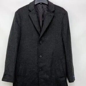 Nordstroms JWN Men Dress OverCoat 42L Gray Traditional Fit Wool & Cashmere NWT